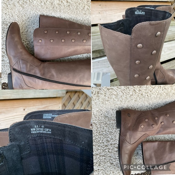 Born Martika Leather Riding Boots Button Detail Cosmic Brown Women's Size 9.5 - Picture 15 of 16